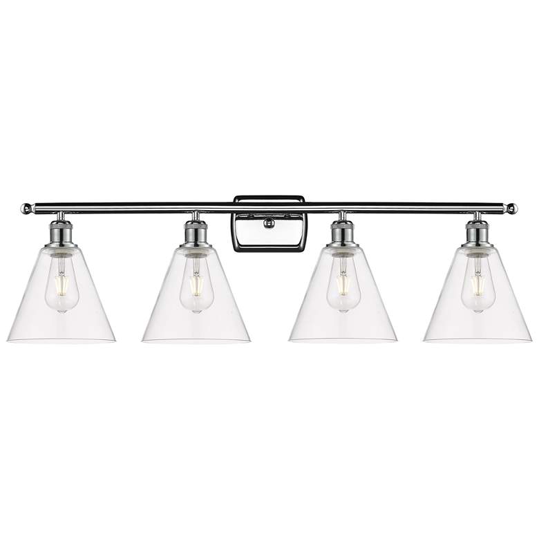 Image 1 Berkshire 4 Light 38" Bath Light - Polished Chrome - Clear Shade