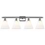 Berkshire 4 Light 38" Bath Light - Polished Chrome - Matte White Shade