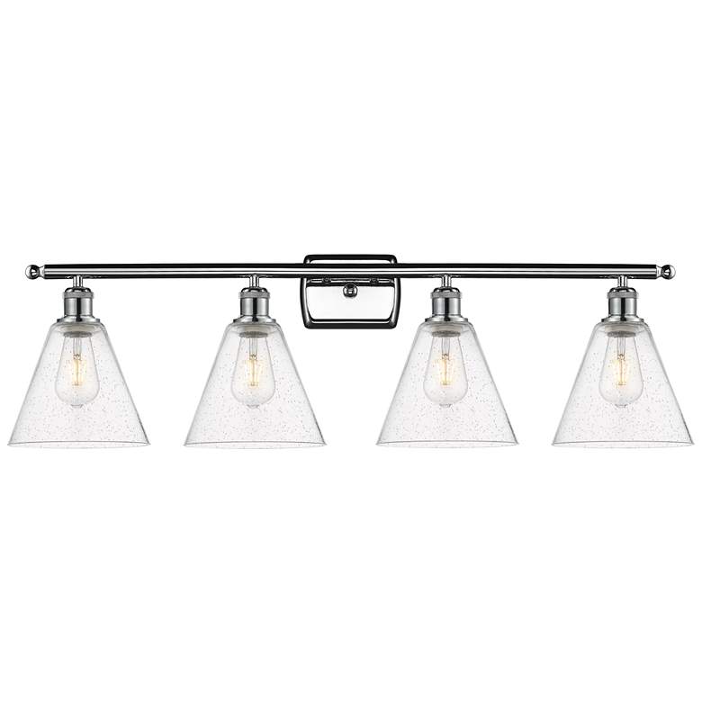 Image 1 Berkshire 4 Light 38" Bath Light - Polished Chrome - Seedy Shade