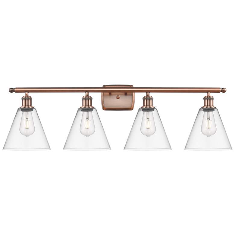 Image 1 Berkshire 4 Light 38 inch LED Bath Light - Antique Copper - Clear Shade