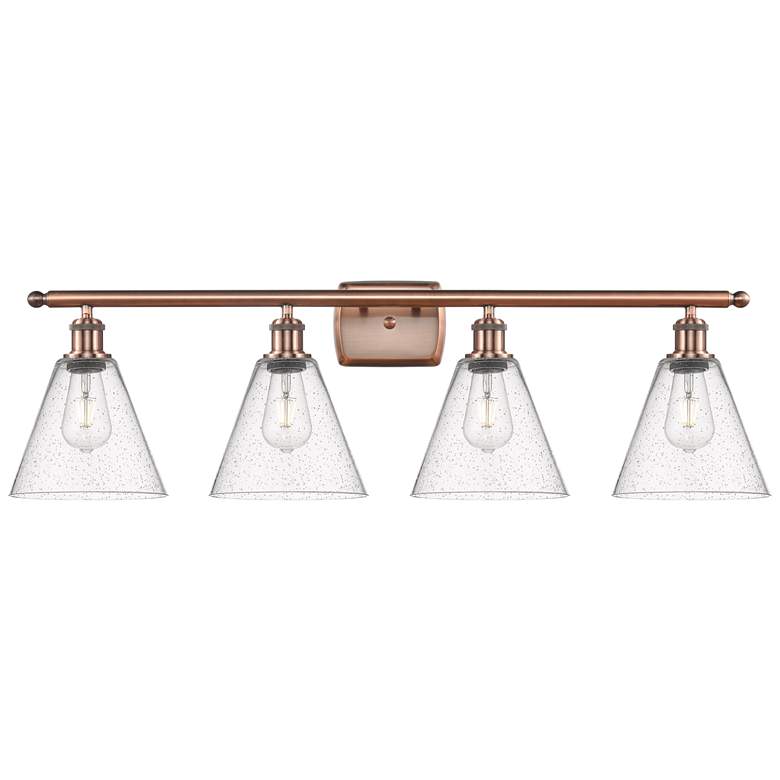 Image 1 Berkshire 4 Light 38" LED Bath Light - Antique Copper - Seedy Shade