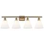 Berkshire 4 Light 38" LED Bath Light - Brushed Brass - Matte White Sha