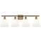 Berkshire 4 Light 38" LED Bath Light - Brushed Brass - Matte White Sha
