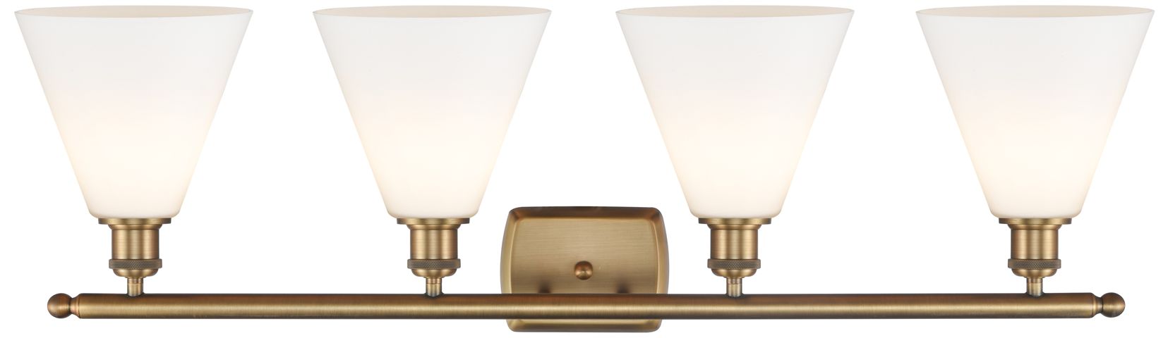 Image 2 Berkshire 4 Light 38" LED Bath Light - Brushed Brass - Matte White Sha more views