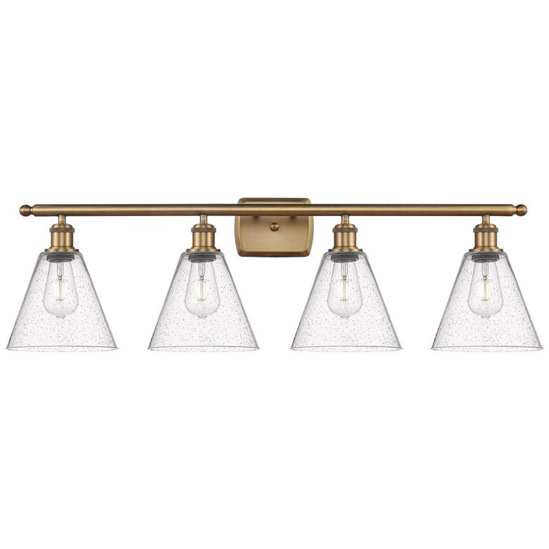 Image 1 Berkshire 4 Light 38" LED Bath Light - Brushed Brass - Seedy Shade