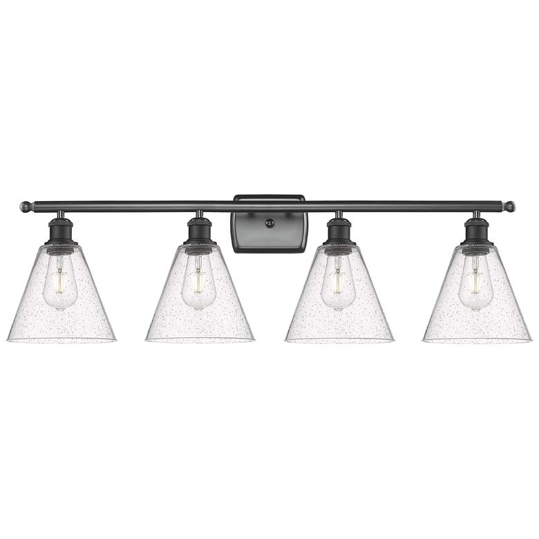 Image 1 Berkshire 4 Light 38" LED Bath Light - Matte Black - Seedy Shade