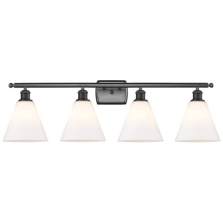 Image 1 Berkshire 4 Light 38" LED Bath Light - Oil Rubbed Bronze - White Shade