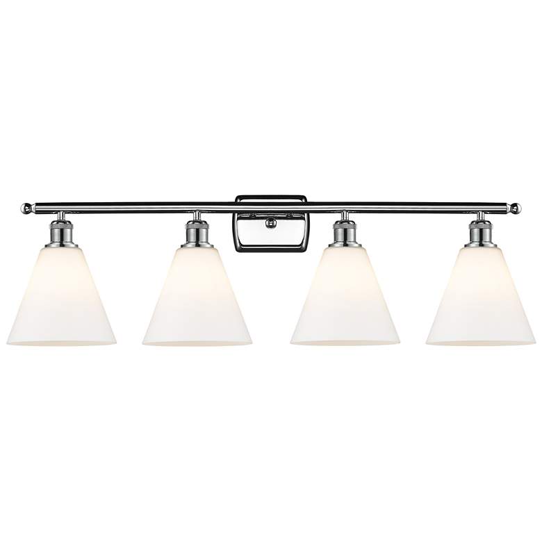 Image 1 Berkshire 4 Light 38" LED Bath Light - Polished Chrome - Matte White S