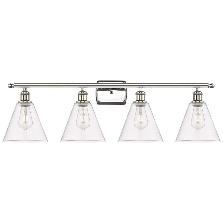 Image 1 Berkshire 4 Light 38" LED Bath Light - Polished Nickel - Clear Shade