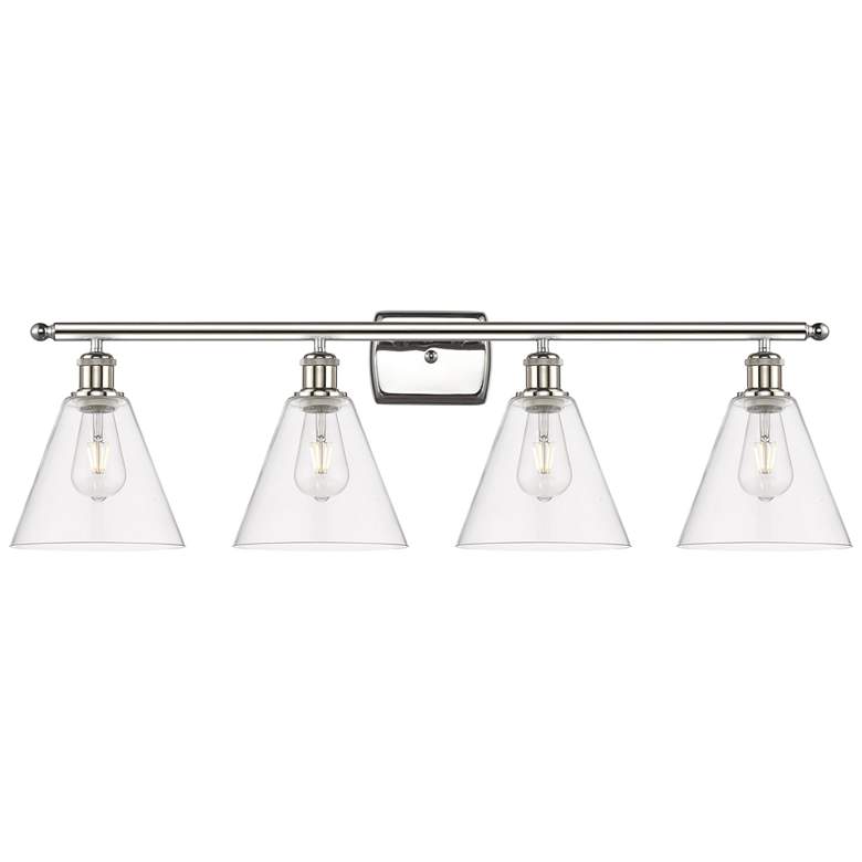 Image 1 Berkshire 4 Light 38 inch LED Bath Light - Polished Nickel - Clear Shade