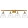 Berkshire 4 Light 38" LED Bath Light - Satin Gold - Clear Shade