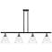 Berkshire 4 Light 48" Island Light - Black Antique Brass - Clear Shad