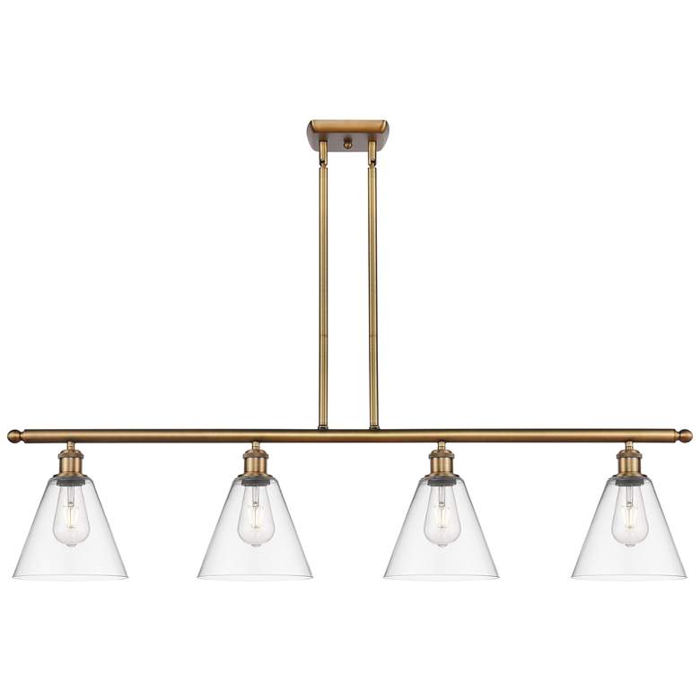 Image 1 Berkshire 4 Light 48" Island Light - Brushed Brass - Clear Shade