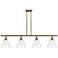 Berkshire 4 Light 48" Island Light - Brushed Brass - Clear Shade