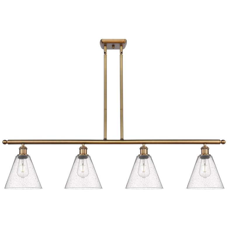 Image 1 Berkshire 4 Light 48" Island Light - Brushed Brass - Seedy Shade