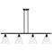 Berkshire 4 Light 48" Island Light - Matte Black - Clear Shade