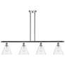 Berkshire 4 Light 48" Island Light - Polished Chrome  - Clear Shade