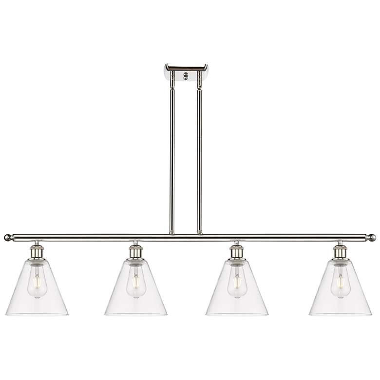 Image 1 Berkshire 4 Light 48" Island Light - Polished Nickel - Clear Shade