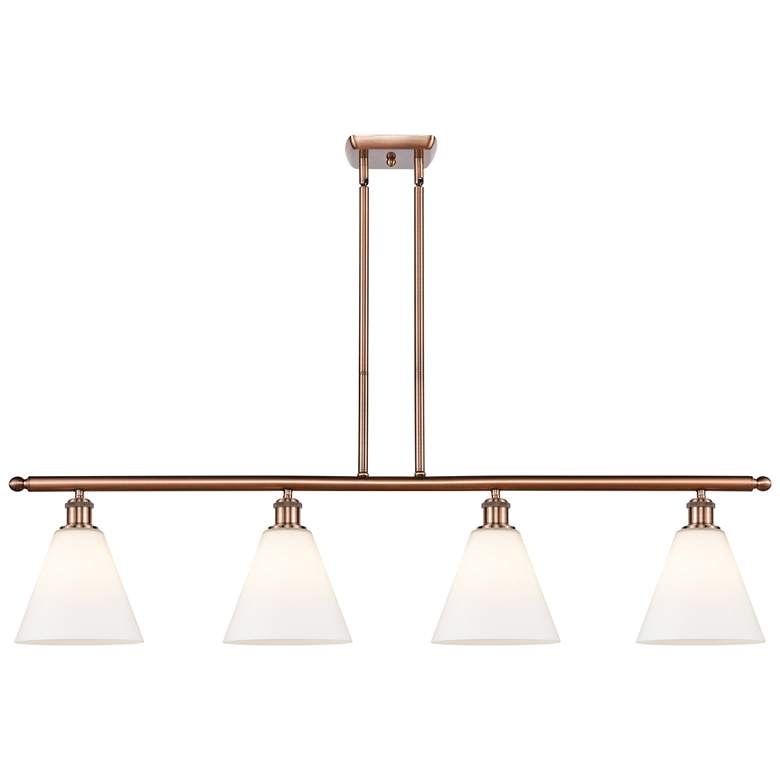Image 1 Berkshire 4 Light 48" LED Island Light - Antique Copper - Matte White
