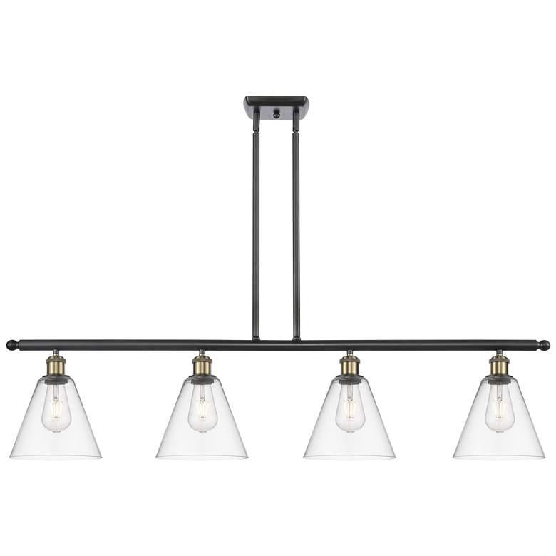 Image 1 Berkshire 4 Light 48" LED Island Light - Black Antique Brass - Clear