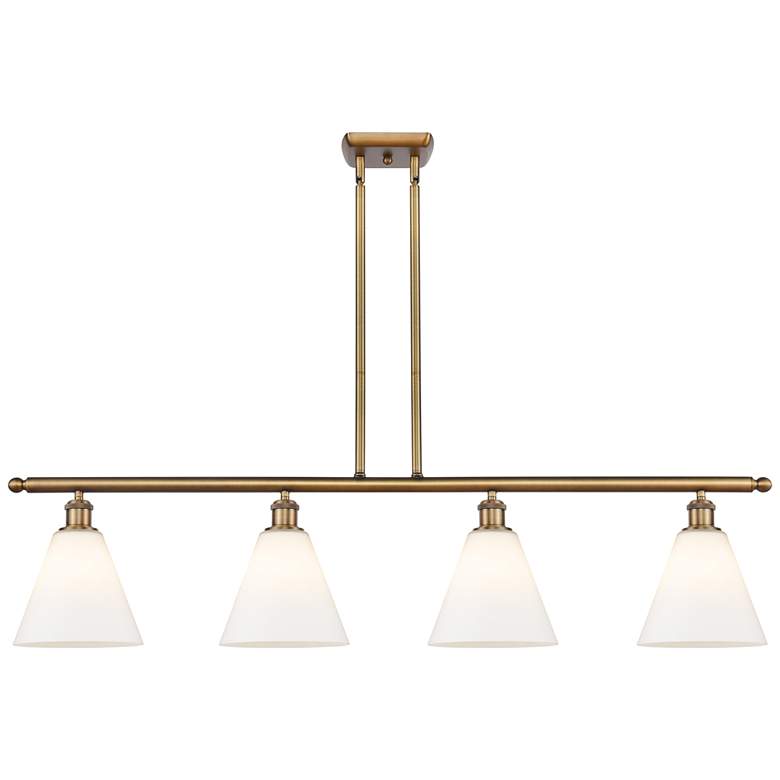 Image 1 Berkshire 4 Light 48" LED Island Light - Brushed Brass - Matte White