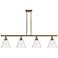 Berkshire 4 Light 48" LED Island Light - Brushed Brass - Seedy Shade