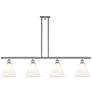 Berkshire 4 Light 48" LED Island Light - Polished Nickel  - Matte Whit