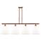 Berkshire 4 Light 50" Island Light - Antique Copper - Matte White Sha