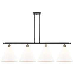 Berkshire 4 Light 50" Island Light - Black Antique Brass  - Matte Whit