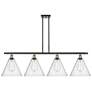 Berkshire 4 Light 50" Island Light - Black Antique Brass  - Seedy Shad
