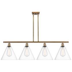 Berkshire 4 Light 50" Island Light - Brushed Brass  - Clear Shade