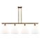 Berkshire 4 Light 50" Island Light - Brushed Brass - Matte White Shad