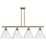 Berkshire 4 Light 50" Island Light - Brushed Brass  - Seedy Shade