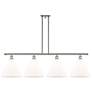 Berkshire 4 Light 50" Island Light - Brushed Satin Nickel  - Matte Whi