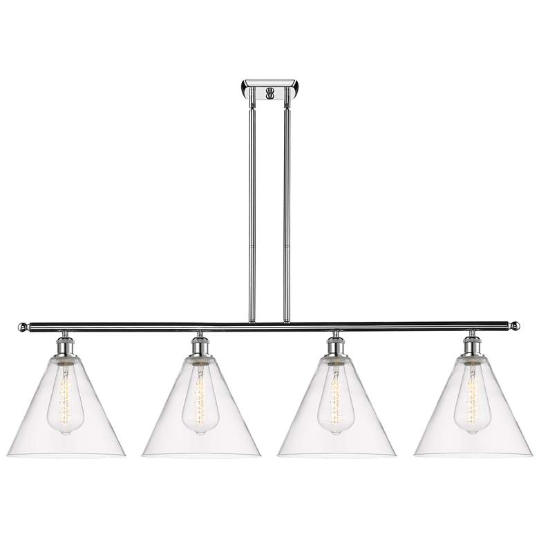 Image 1 Berkshire 4 Light 50 inch Island Light - Polished Chrome  - Clear Shade