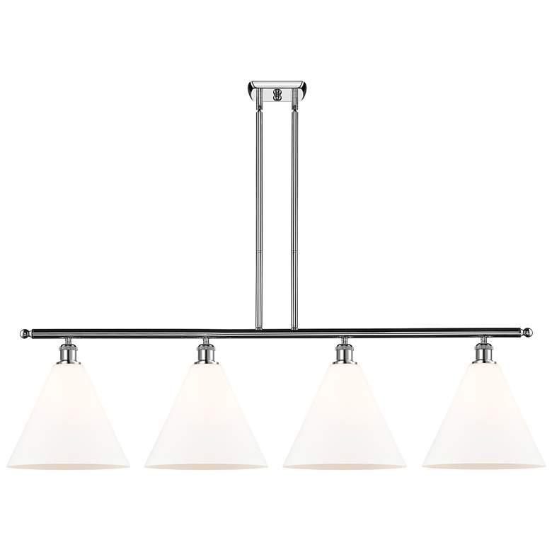Image 1 Berkshire 4 Light 50" Island Light - Polished Chrome - Matte White Sh