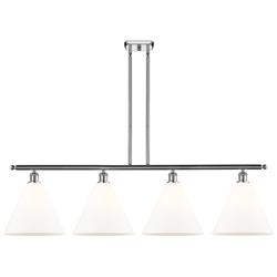 Berkshire 4 Light 50" Island Light - Polished Chrome  - Matte White Sh
