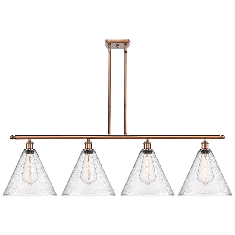 Image 1 Berkshire 4 Light 50" LED Island Light - Antique Copper - Seedy Shade