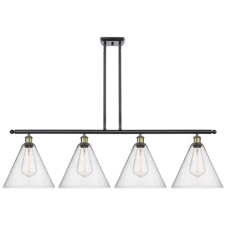 Image 1 Berkshire 4 Light 50" LED Island Light - Black Antique Brass - Seedy