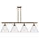 Berkshire 4 Light 50" LED Island Light - Brushed Brass  - Seedy Shade