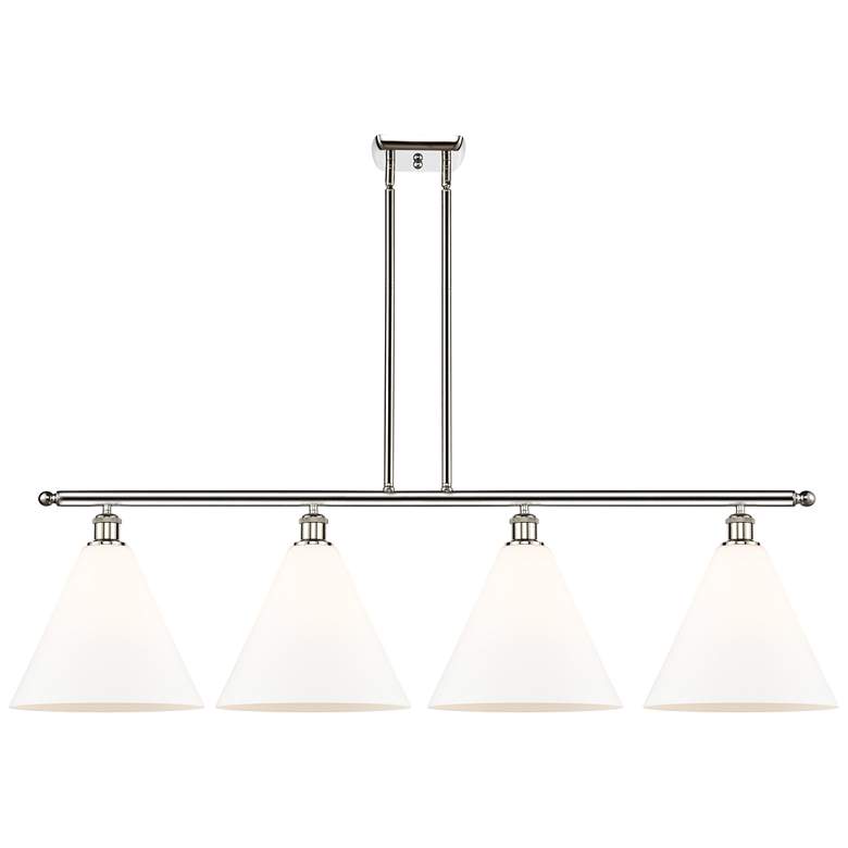 Image 1 Berkshire 4 Light 50" LED Island Light - Brushed Satin Nickel - White