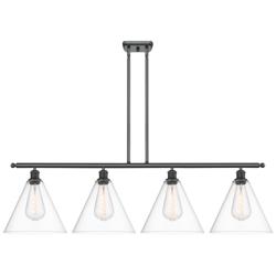 Berkshire 4 Light 50" LED Island Light - Matte Black  - Clear Shade