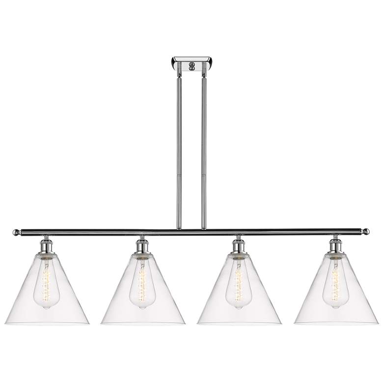 Image 1 Berkshire 4 Light 50" LED Island Light - Polished Chrome - Clear Shad