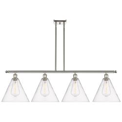 Berkshire 4 Light 50" LED Island Light - Polished Nickel  - Clear Shad