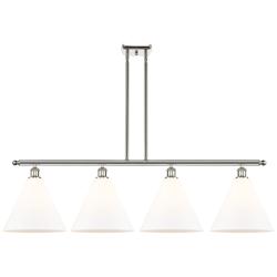 Berkshire 4 Light 50" LED Island Light - Polished Nickel  - Matte Whit