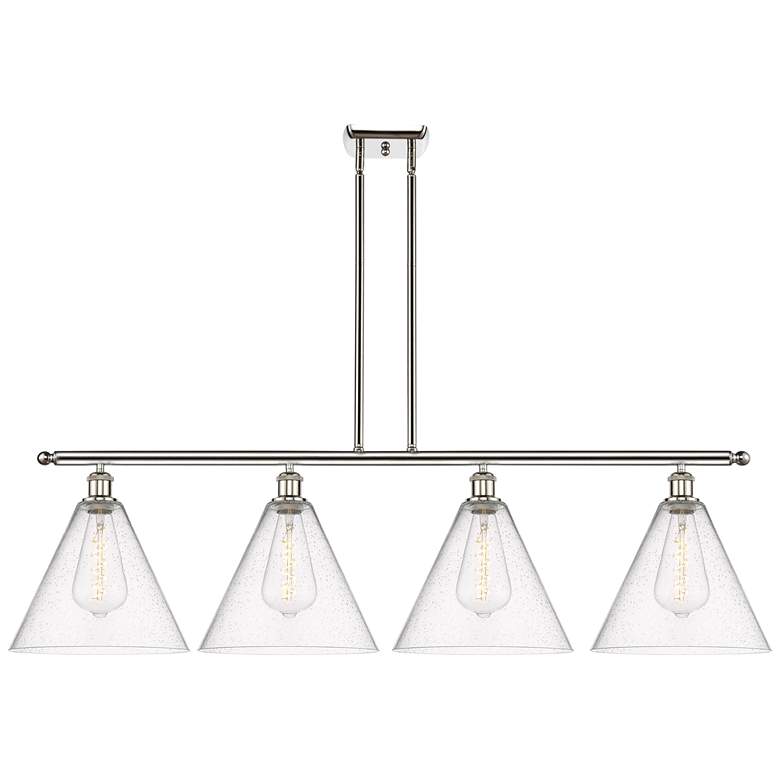 Image 1 Berkshire 4 Light 50" LED Island Light - Polished Nickel - Seedy Shad