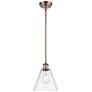 Berkshire 8" LED Mini Pendant - Antique Copper - Clear Shade