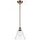 Berkshire 8" LED Mini Pendant - Antique Copper - Clear Shade