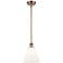 Berkshire 8" LED Mini Pendant - Antique Copper - Matte White Shade