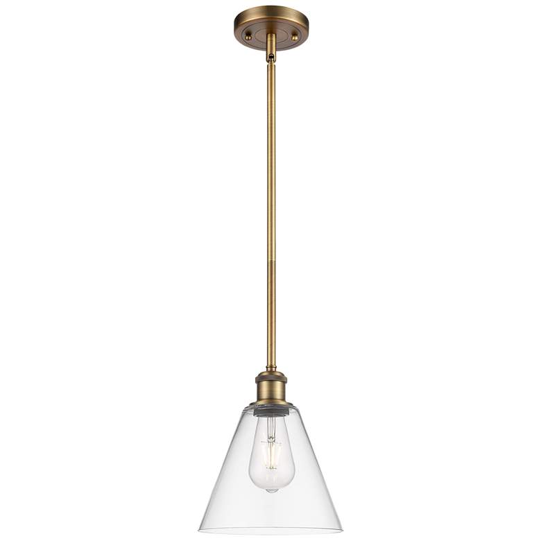Image 1 Berkshire 8" LED Mini Pendant - Brushed Brass - Clear Shade